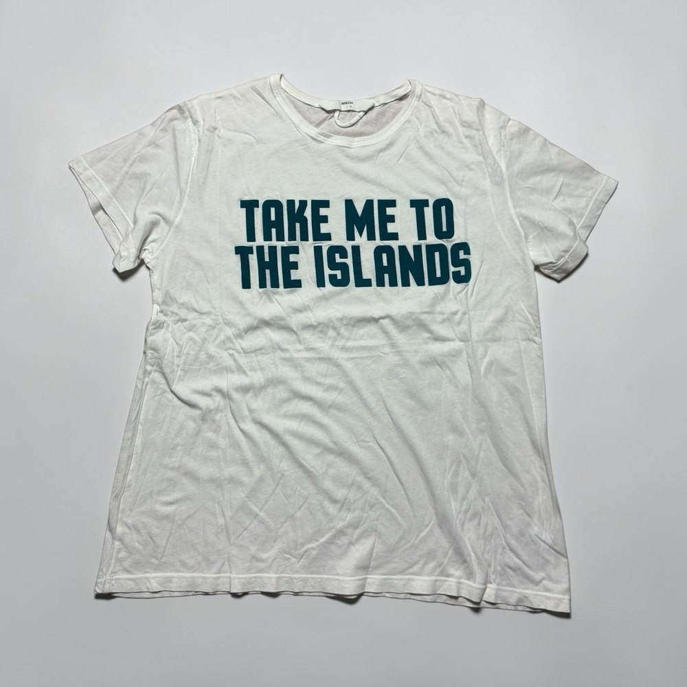 Mikoh x Revolve Take Me to The Islands Teal White T Shirt Size 3 (L)  Boho Beach